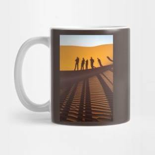 People on the sand hill. Mug